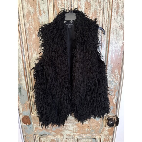 Signature Studio Faux Fur Vest Womens Medium Bear Boho Hippie 70s Mob WIfe Y2K - Picture 2 of 13